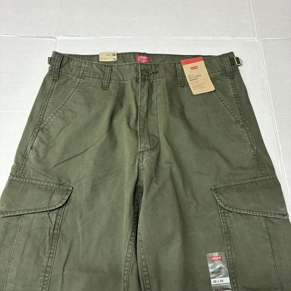 Levi’s XX Cargo Baggy Pants Men’s Size 32x30 Forest Green Slightly Tapered Leg